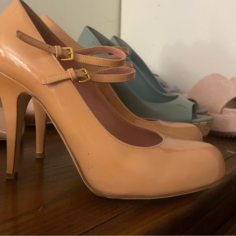 Vintage Miu Miu Ballerina Cream Pink Heels